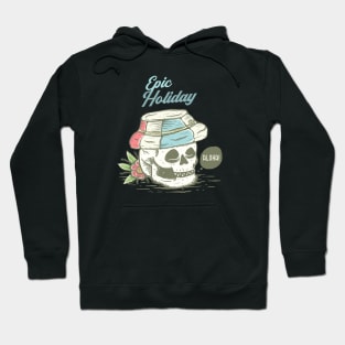 Summer epic holiday skull illustration Hoodie